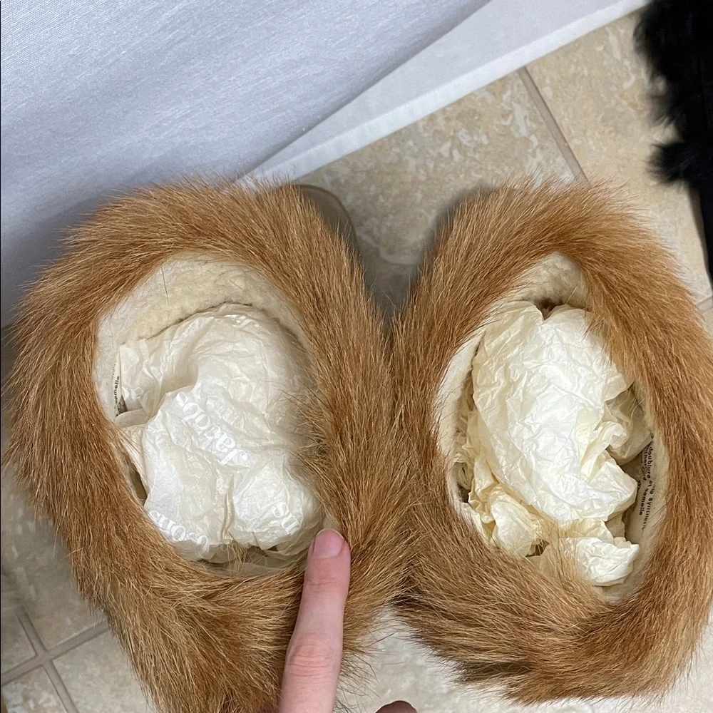 ITALY Leather suede Real fur Sherpa Tan mink Fur Trimmed Women Boots SKI WINTER